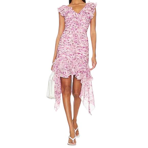Cinq a Sept Porta ruffle detailing silk minidress dress chiffon size 0 - Picture 1 of 8